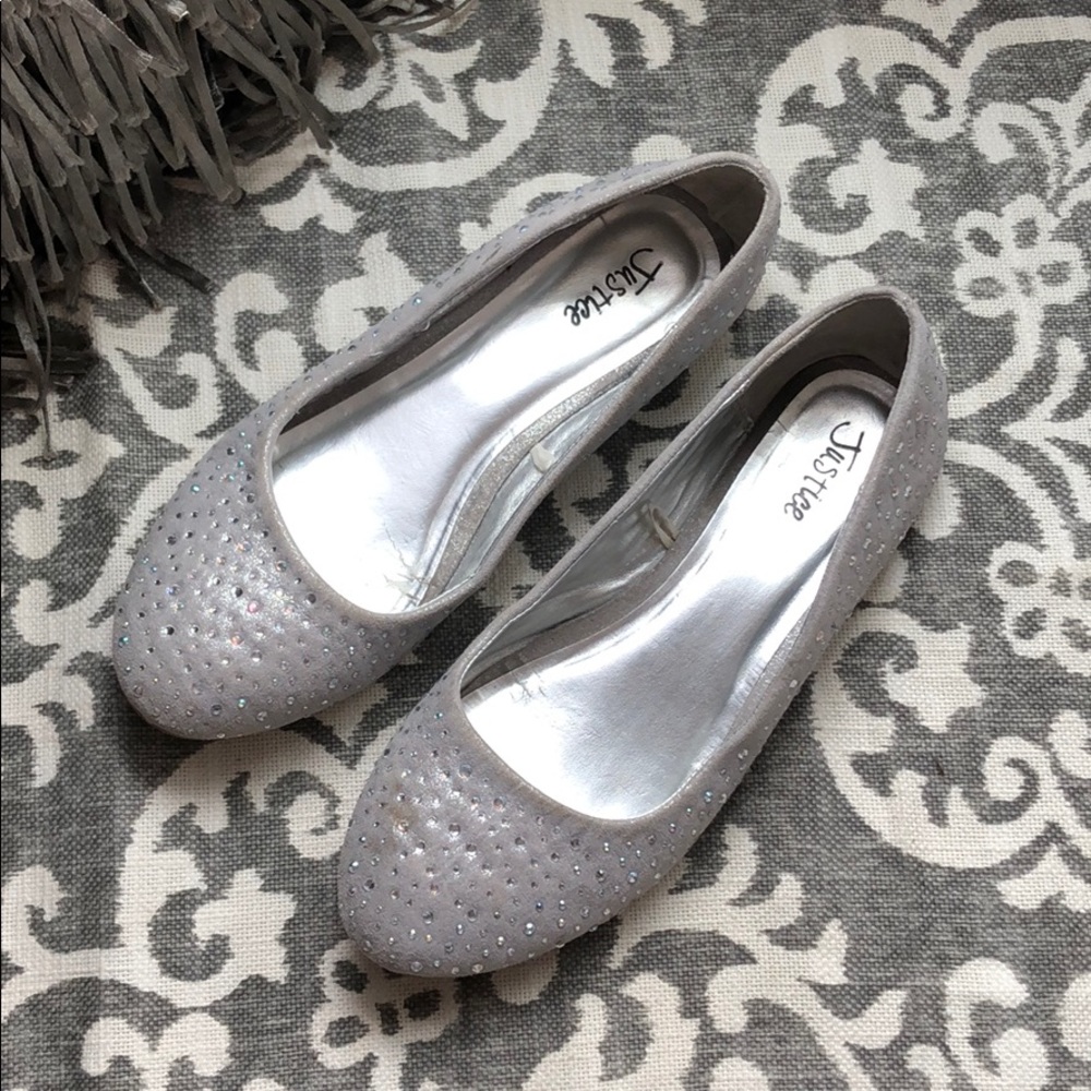 Silver Sparkle Flats